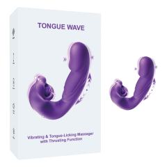 Customizable 7-Speed Purple Rechargeable Vibrating & Tongue-Licking Massager with Thrusting Function