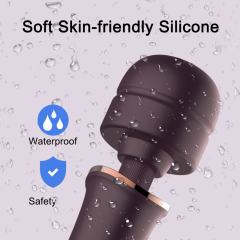 13.00" Dark Purple Rechargeable Silicone Wand Massager – 10 Vibrating Modes Powerful Full-Body Stimulation
