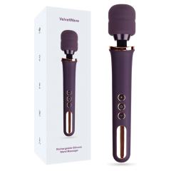 Customizable 13.00" Dark Purple Rechargeable Silicone Wand Massager – 10 Vibrating Modes Powerful Full-Body Stimulation