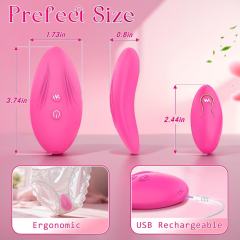 3.74" Magenta Rechargeable Silicone App-Controlled Vibrator – 9 Vibrating Modes Dual Control with Remote & Rotating Stimulation