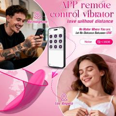 3.74" Magenta Rechargeable Silicone App-Controlled Vibrator – 9 Vibrating Modes Dual Control with Remote & Rotating Stimulation