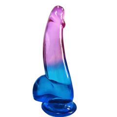8.27'' Purple & Blue TPE Realistic Dildo