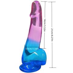 8.27'' Purple & Blue TPE Realistic Dildo
