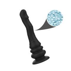 Customizable 9-Speed Remote Control Wriggling Rechargeable Waterproof Silicone Vibrator with Suction Base