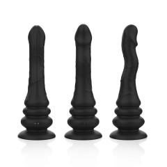 Customizable 9-Speed Remote Control Wriggling Rechargeable Waterproof Silicone Vibrator with Suction Base