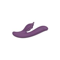 9.46" Dark Purple Rechargeable Silicone Rabbit Vibrator – 10 Vibrating + 7 Thrusting + 5 Tapping Modes Triple Stimulation Design
