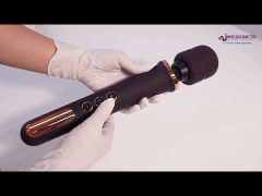 Customizable 13.00" Dark Purple Rechargeable Silicone Wand Massager – 10 Vibrating Modes Powerful Full-Body Stimulation