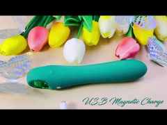 10-Speed Green Rechargeable Waterproof Silicone Vibrator