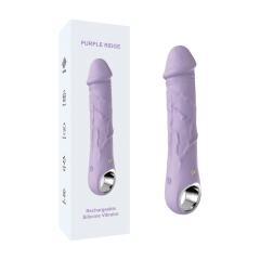 Customizable 10-Speed Purple Rechargeable Waterproof Silicone Realistic Dildo Vibrator