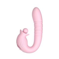 7.29" Pink Rechargeable Silicone Rabbit Vibrator – 10 Vibrating + 10 Thrusting + 10 Finger-Like Motion + 10 Rotating Modes
