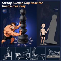 6.70" Black Rechargeable Silicone App-Controlled Thrusting Anal Plug – 10 Vibrating + 10 Thrusting Modes with Remote Control