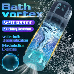 10.17'' White & Grey Rechargeable Male Masturbators - 7 Rotating + 7 Sucking Modes