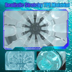 10.17'' White & Grey Rechargeable Male Masturbators - 7 Rotating + 7 Sucking Modes
