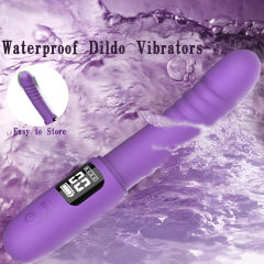 8.67" Purple Rechargeable Thrusting Vibrator – 9 Vibrating + 3 Thrusting Modes