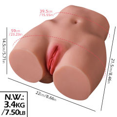 7.50LB Life-Like Flesh/Brown Colored TPE Sex Doll for Men