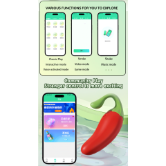 4.06" Chili Pepper App-Controlled Vibrator – 9 Vibrating Modes with Wireless Remote Control