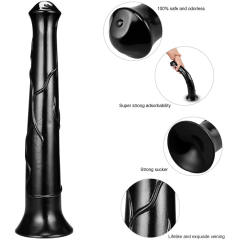 15.8" Ultra-Thick PVC Dildo – Horse Shape – Color Options Available (Black/Flesh/Brown/Dark Brow)