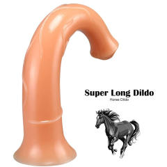 15.8" Ultra-Thick PVC Dildo – Horse Shape – Color Options Available (Black/Flesh/Brown/Dark Brow)