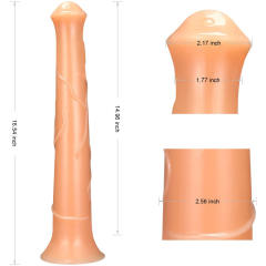 15.8" Ultra-Thick PVC Dildo – Horse Shape – Color Options Available (Black/Flesh/Brown/Dark Brow)