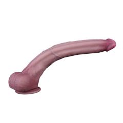 15" Realistic Silicone Dildo – Color Options Available (Flesh/Brown/Dark Brown)