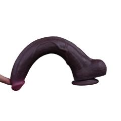 15" Realistic Silicone Dildo – Color Options Available (Flesh/Brown/Dark Brown)