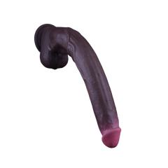 15" Realistic Silicone Dildo – Color Options Available (Flesh/Brown/Dark Brown)