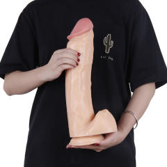 14.6" Ultra-Thick PVC Dildo – Color Options Available (Black/Flesh/Brown/Dark Brow)