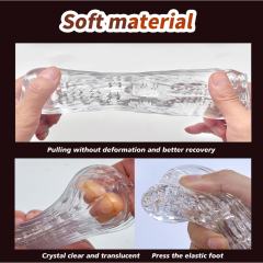 5.0" Clear Male Stroker-XX Soft ClearTPE Male Masturbator – Handheld Pocket Stroker with String Line Texture for Men's Training & Solo Pleasure