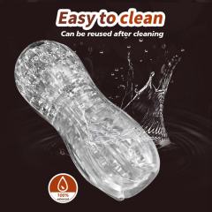 5.0" Clear Male Stroker-XX Soft ClearTPE Male Masturbator – Handheld Pocket Stroker with String Line Texture for Men's Training & Solo Pleasure