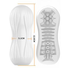 5.0" Dynamic Trainer-LW Soft ClearTPE Male Masturbator – Handheld Pocket Stroker with Flow Line Texture for Men's Training & Solo Pleasure