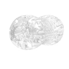 5.0" Clear Male Stroker-XX Soft ClearTPE Male Masturbator – Handheld Pocket Stroker with String Line Texture for Men's Training & Solo Pleasure