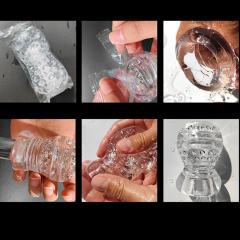 3.1" Mini DD Male Stroker Soft ClearTPE Male Masturbator– Compact Mini Design for Travel & Discreet Use