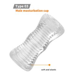 5.9" Male Stroker 3 Soft ClearTPE Male Masturbator – Handheld Pocket Stroker with Realistic Texture for Men's Training & Solo Pleasure