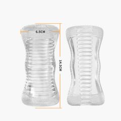 5.9" Male Stroker 3 Soft ClearTPE Male Masturbator – Handheld Pocket Stroker with Realistic Texture for Men's Training & Solo Pleasure