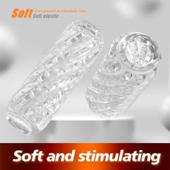 5.1" Male Stroker-Cycle Soft ClearTPE Male Masturbator – Handheld Pocket Stroker with Cycle Texture for Men's Training & Solo Pleasure