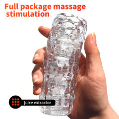 5.0" Clear Male Stroker-TD Soft ClearTPE Male Masturbator – Handheld Pocket Stroker with Raised Dot Texture for Men's Training & Solo Pleasure