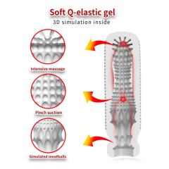 5.1" AR-Male Cup-XJ Soft White TPE Male Masturbator – Handheld Pocket Stroker with Tight Suction Texture for Men's Training & Solo Pleasure