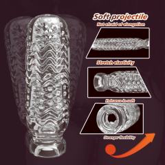 5.2" AR-Male Cup-LYZY Soft ClearTPE Male Masturbator – Handheld Pocket Stroker with Citrus Texture for Men's Training & Solo Pleasure