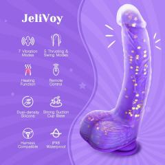 8.67" Purple Remote-Controlled Thrusting Dildo – 7 Vibrating + 5 Thrusting Modes