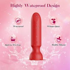 3.70" Red Rechargeable Silicone App-Controlled Vibrating Egg – 9 Vibrating Modes