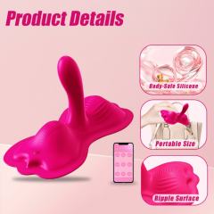 9.65" Magenta App-Controlled Ride-On Vibrator – 10 Vibrating Modes with Wireless Remote Control