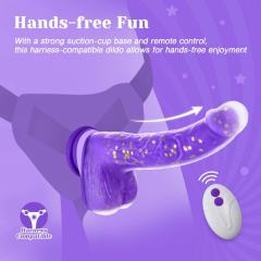 8.67" Purple Remote-Controlled Thrusting Dildo – 7 Vibrating + 5 Thrusting Modes