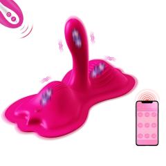 9.65" Magenta App-Controlled Ride-On Vibrator – 10 Vibrating Modes with Wireless Remote Control
