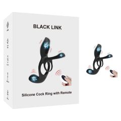 10-Speed Black 3-in-1 Rechargeable Silicone Vibrating Cock Ring for Couples
