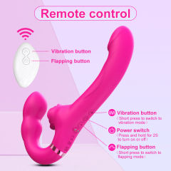 9.18 Inch 10-Mode Dual-Ended Vibrating & Tapping Waterproof Rechargeable Silicone Dildo with Remote Control