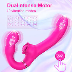 9.18 Inch 10-Mode Dual-Ended Vibrating & Tapping Waterproof Rechargeable Silicone Dildo with Remote Control
