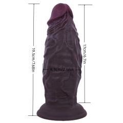 7.68'' Fat Dark Brown Silicone Realistic Dildo with Strong Suction Cup