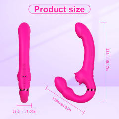 9.18 Inch 10-Mode Dual-Ended Vibrating & Tapping Waterproof Rechargeable Silicone Dildo with Remote Control