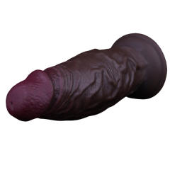 7.68'' Fat Dark Brown Silicone Realistic Dildo with Strong Suction Cup