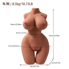 18.73LB Life-Like Flesh/Brown Colored TPE Sex Doll